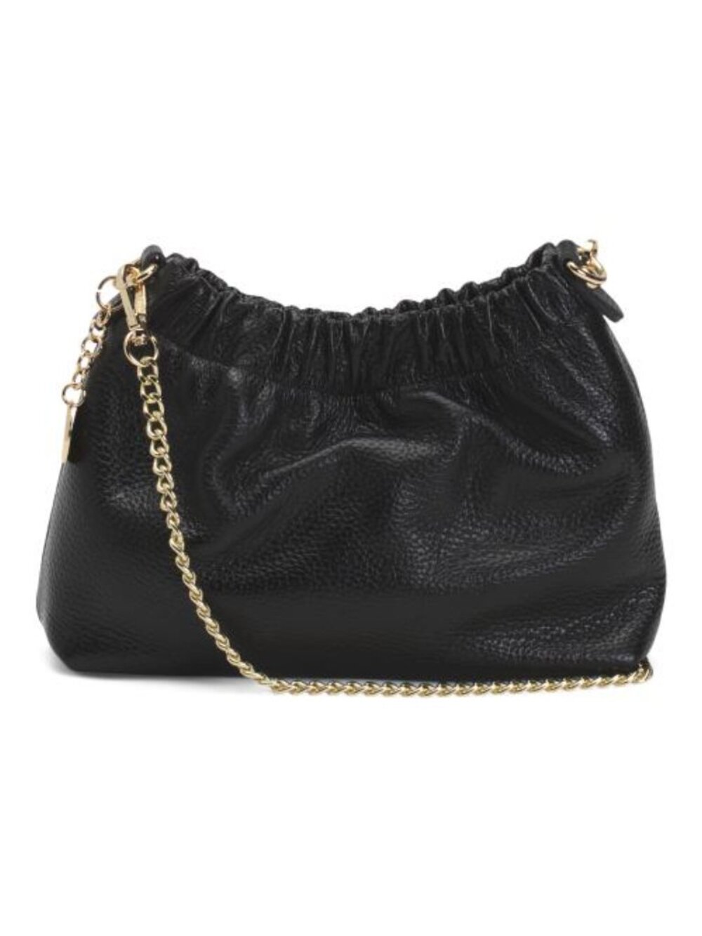 MARLON Made In Italy Leather Drawstring Pouch With Detachable Shoulder Strap
